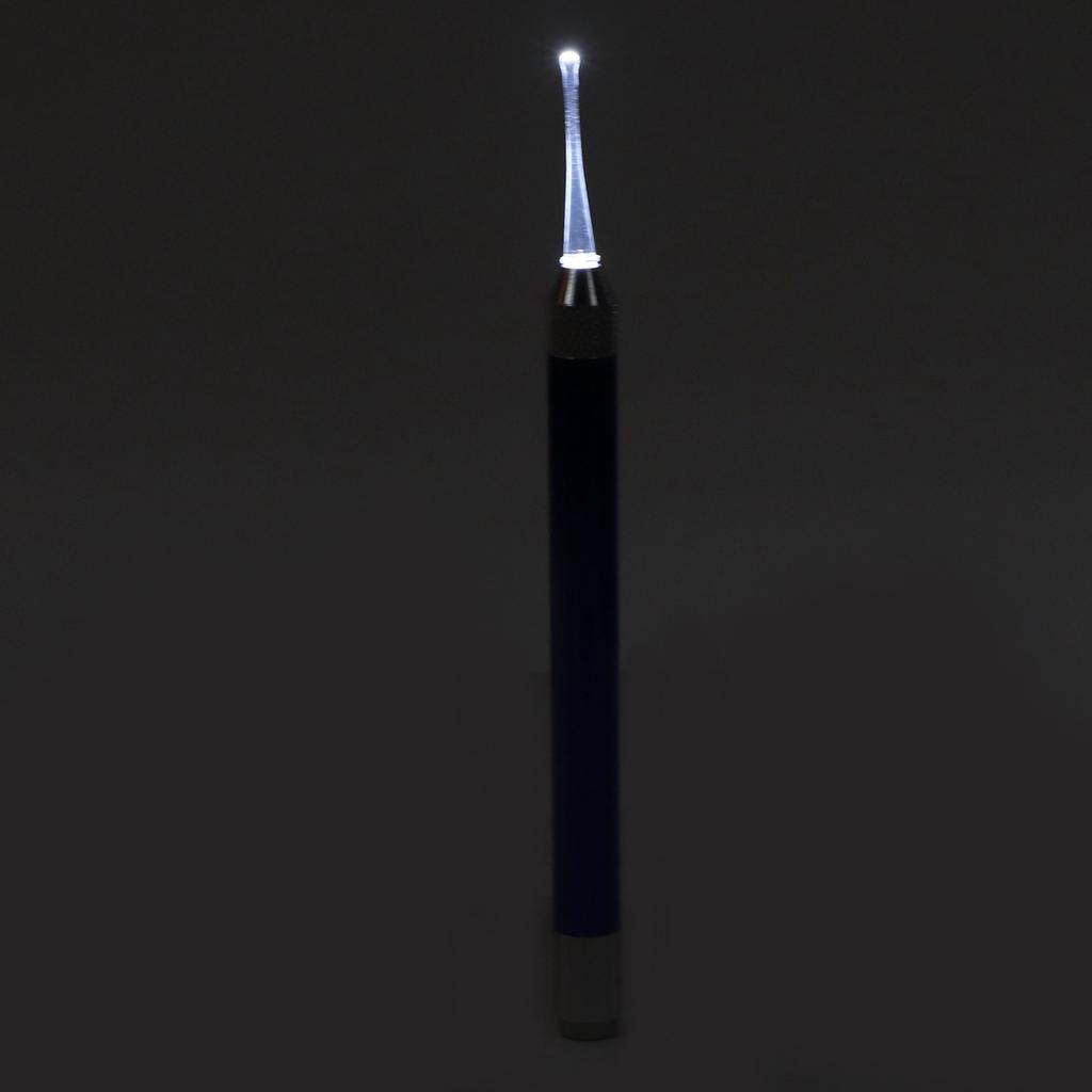 LED Light Earpick Tweezers Stainless Steel Ear Wax Removal Ear Spoon Set with Storage Box Blue