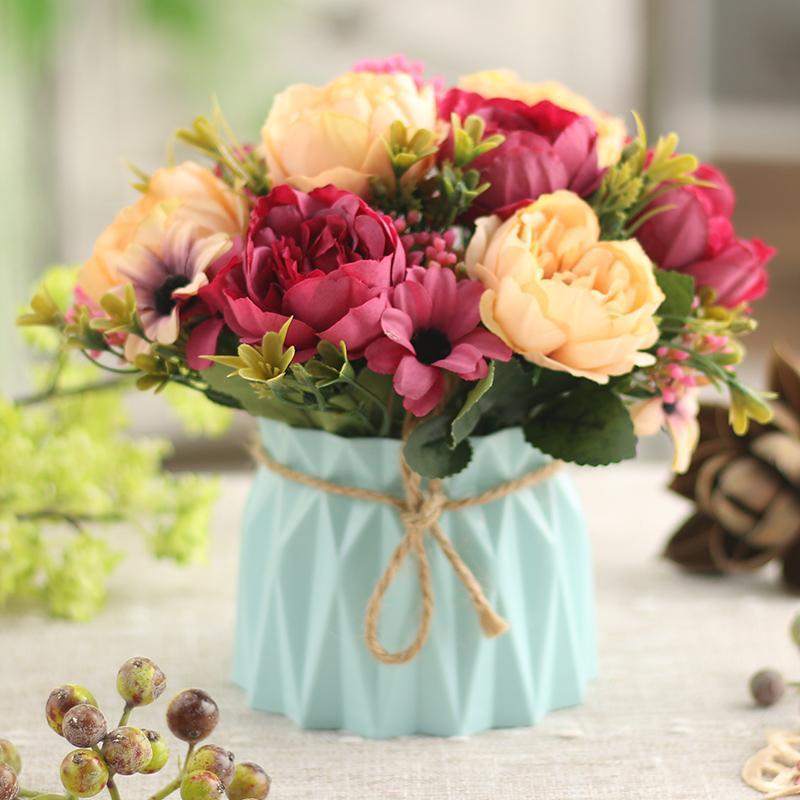 Artificial Flowers Desktop Ornament for Living Room and Dining Table Decoration