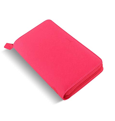 Filofax Bible Compact Zip Saffiano Fluro Pink System Organizer