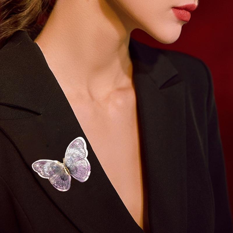 Elegant Embroidered Butterfly Brooch Vintage Inspired Designs Ornament for Women Jewelry Accessories Gifts Ideas