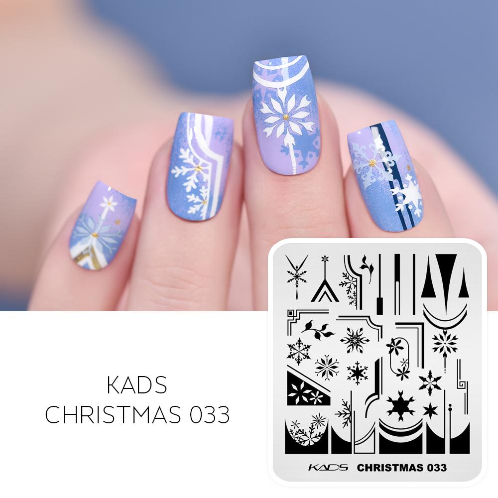 kads 14 Designs Nail Art Stamping Template Christmas Halloween Series Nail Print Stencil Plate Snowflake Animal Leaves Image Nail Plates