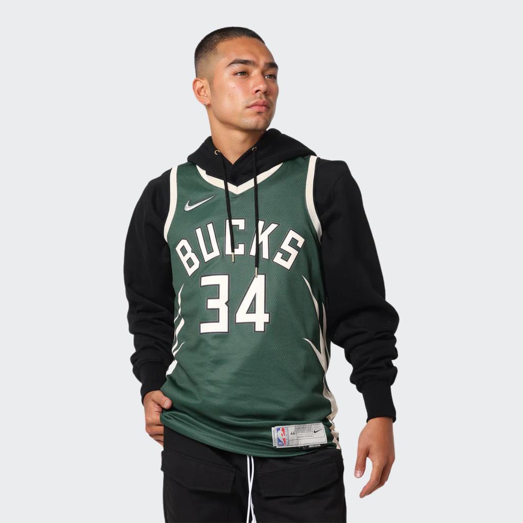 Nike NBA Retro Jersey, Milwaukee Bucks, Giannis Antetokounmpo No. 34 Men Tops Army-Green CN9939-323