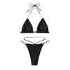 2025 European and American Solid Color Women's Sexy Bikini Split Swimsuit