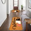 Flannel Black and White Cat Welcome Floor Mat, Non-slip Absorbent Foot Mat At The Entrance, Household Entrance Carpet