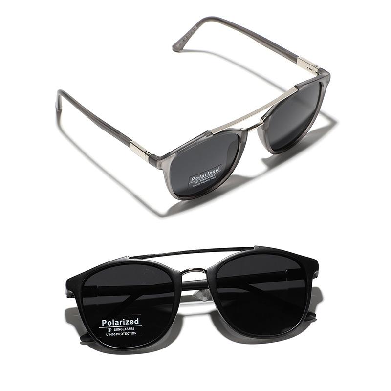 Glasses Double Beam Round Sunglasses Men'S Retro Polarized Material Sunglasses Women'S Sunglasses