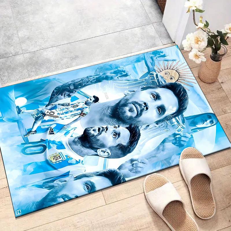 1 Stück Fußballstar Design Bedruckter Teppich für Schlafzimmer Wohnzimmer Heimdeko Teppiche Matte Rutschfeste Matte Teppich für das Bett