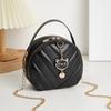 Women's Bag New Cat Pendant V-pattern Portable Mini Semi-round Bag Casual Change Bag