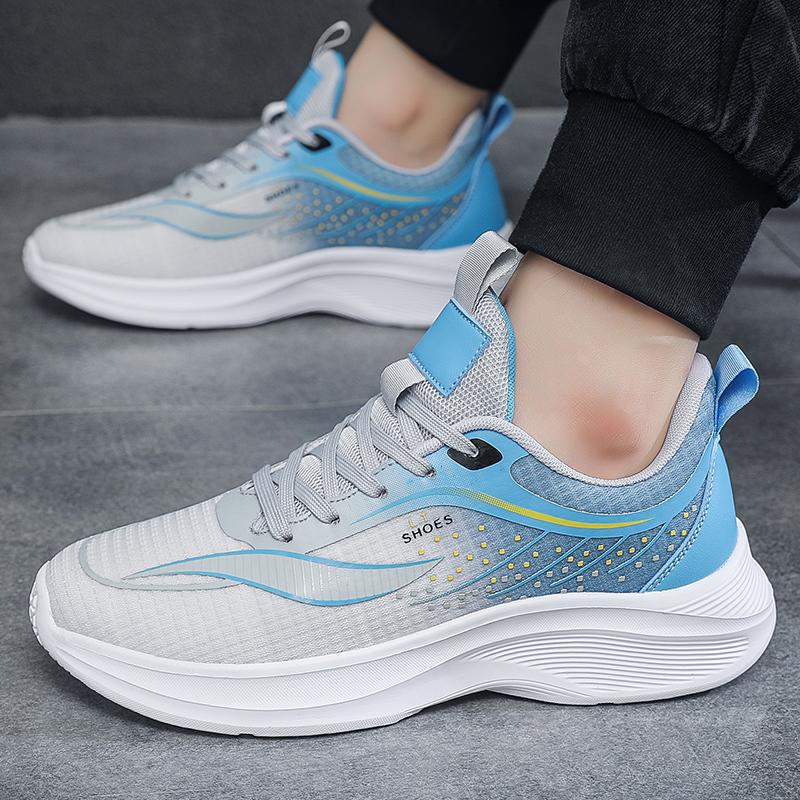 

Mesh breathable sneakers men s 2025 new autumn trend versatile comfortable lightweight student running men s shoes 50 небесно-голубой