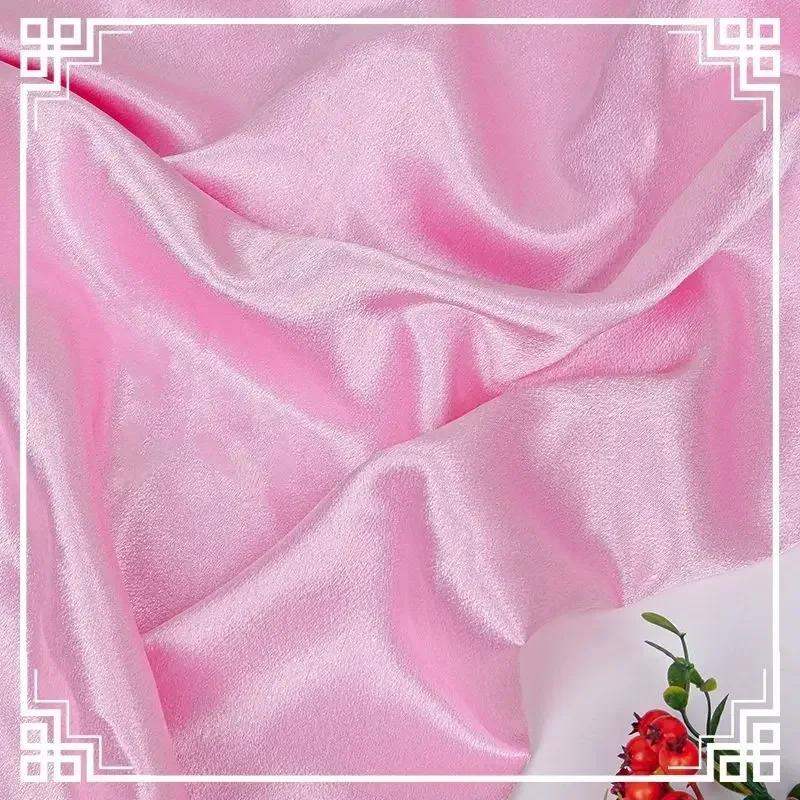 Verdickter glänzender Kristall-Satin-Stoff Schwer pro Meter für Kleidung Kleid Hanfu Dekoration DIY Nähstoff Uni Knitterarm Blau