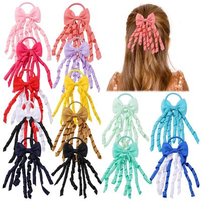 2pcs Baby Hair Ties Grosgrain Ribbon Cute Hair Bows Elastic Rubber Bands Ponytail Holders for Girls Children Hair Accessories