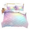 Mermaid Soft Duvet Cover Pink Teal Purple Scale Comfortable Quilt Cover Mermaid Beding Set Warm plus Comfortable Rainbow Beding Set for Young Girls