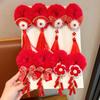 Hanfu Headwear New Year Hair Rope Chinese Style Red Bow Hair Ring  Winter