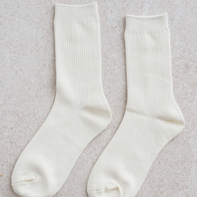 Monfoot Women S Warm Ribbed Long Neck SockS White