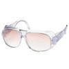 SWANS Assist Glasses YK-2 CLA/BRH Clear/Brown Half Pollen, PM2.5, Dust & Splash Protection, Large Size