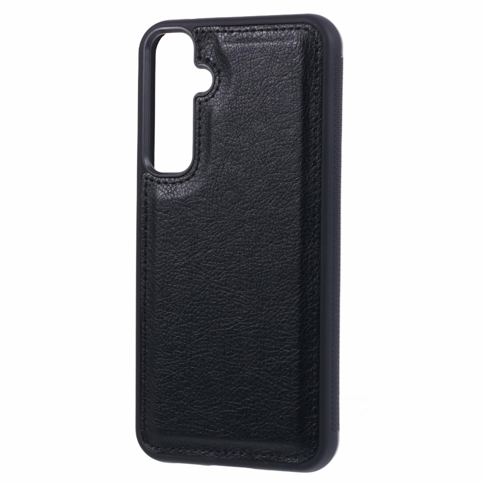 

For Samsung Galaxy A54 5G Case Calf Texture PU Leather Anti-Fingerprint Back Phone Cover Black