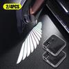 2/4 Stück Auto Engelsflügel Kabellos Tür LED HD Willkommen Dekoratives Licht Innenraumleuchte Lampenschirm Autos Projektor Zubehör Werkzeuge