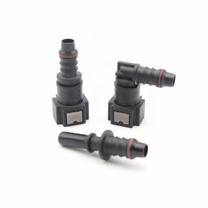 1PCS Pipe Adapter Black Quick Assembly Without Tools Car Accessories Hose Quick Connect Rubber Nylon Oil Line Hose Connector