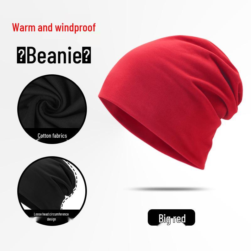 Pure Cotton Windproof Postpartum Hat - Breathable, Solid Color, Warm, for Outdoor Cycling and Sports