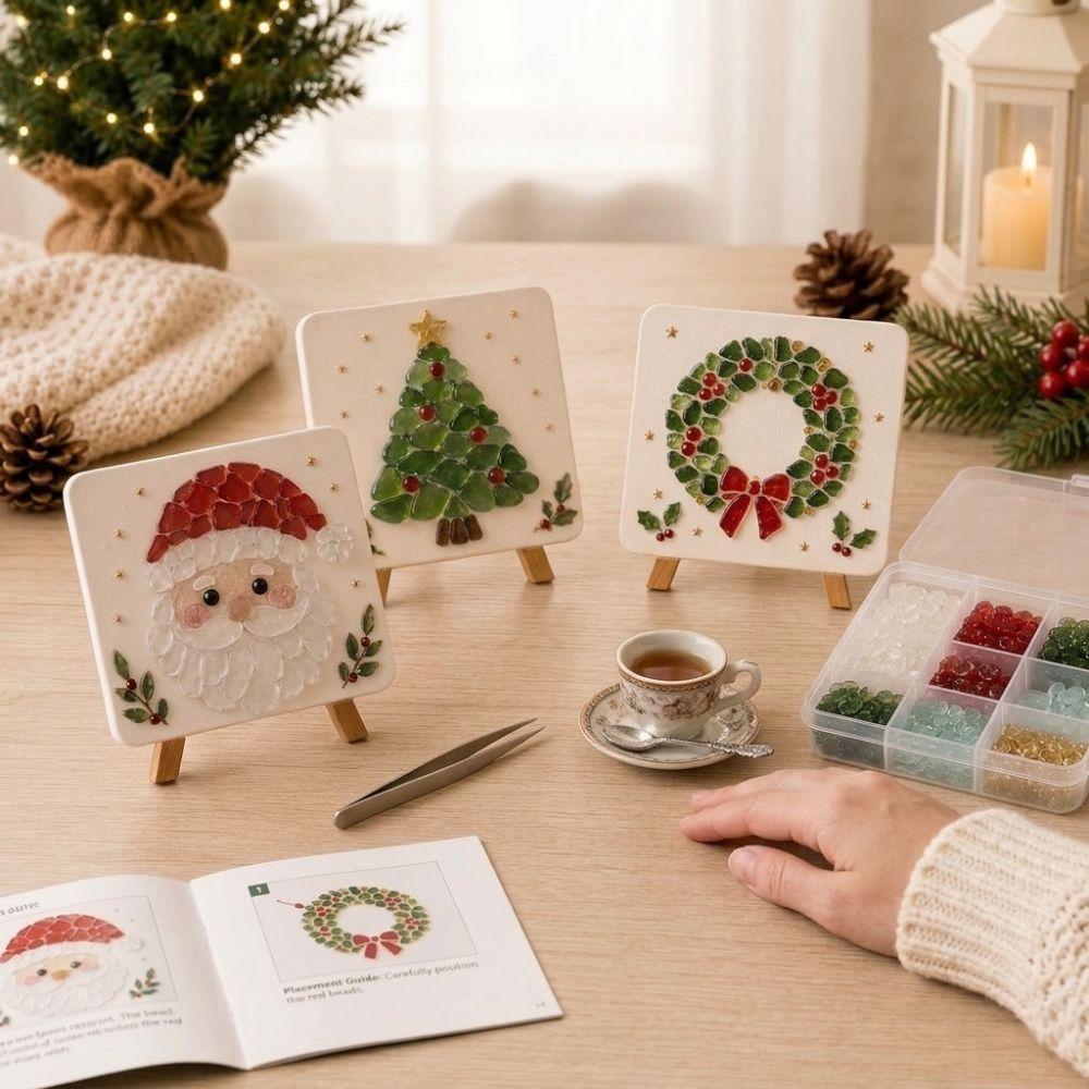 Colorful Glass Pieces DIY Sea Glass Mosaic Set Mosaic Crushed Glass Art Christmas Theme