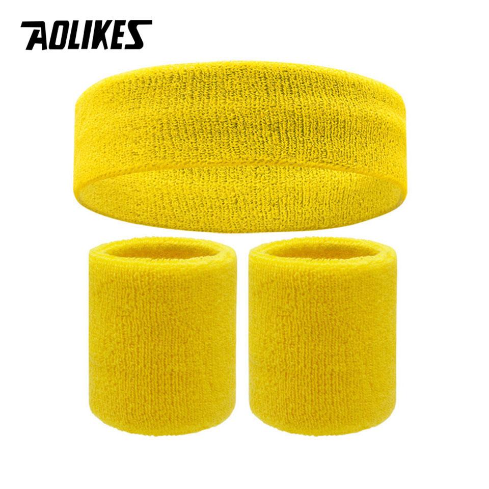 Aolikes Sports Headband Sweatband Stretch Elastic Outdoor Sport Sweat Headband Wristband Women Gym Running Tennis Headwrap