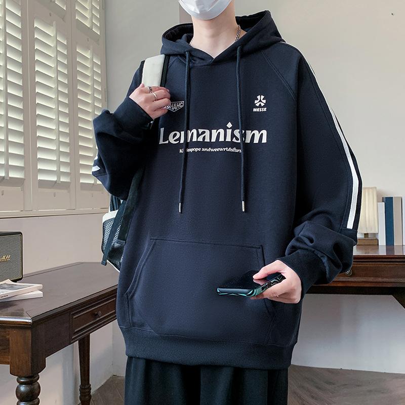 Höst- och vinterhuvtröja för män Lös mångsidig topp för grundskole- och gymnasieelever Snygg sportjacka för barn