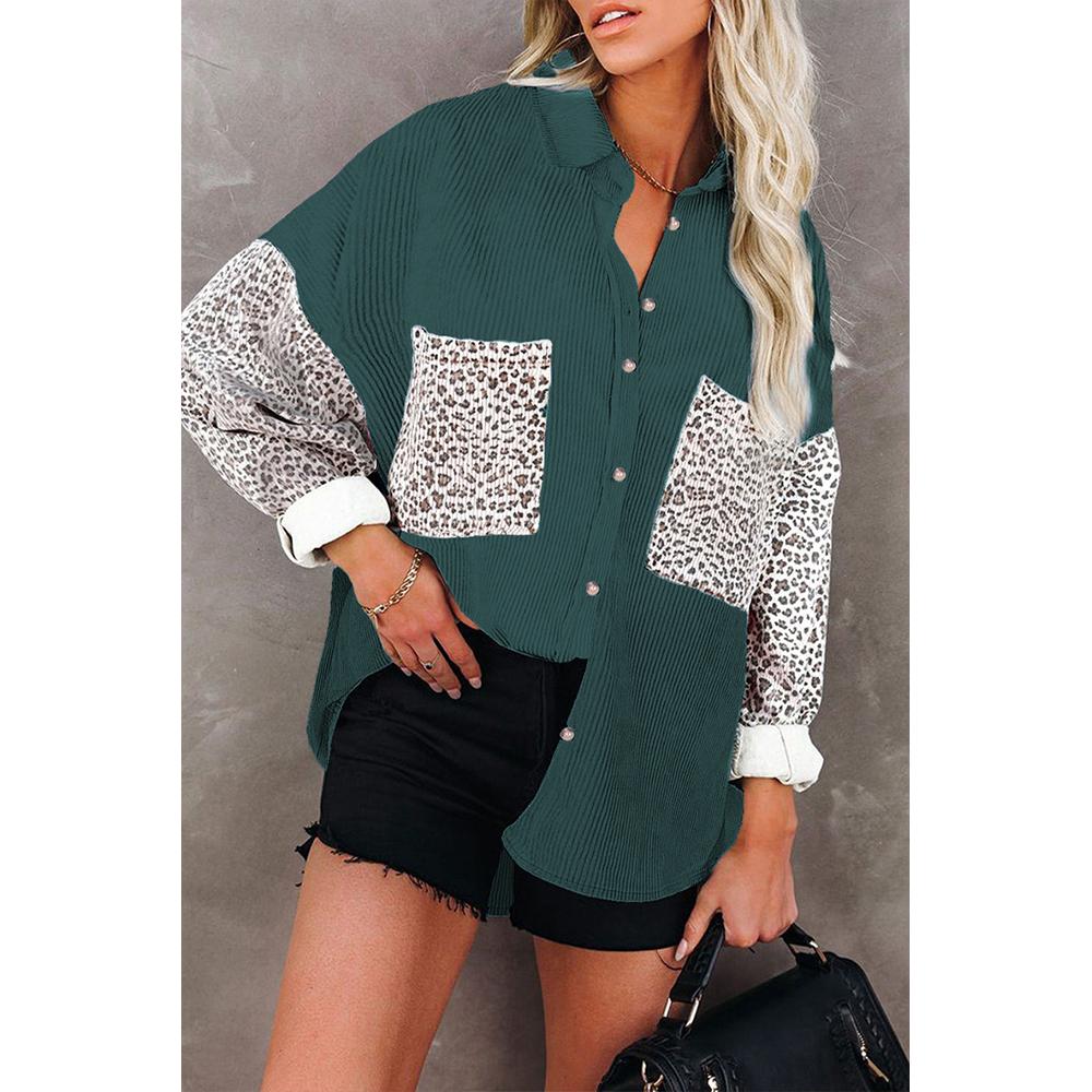 

Новая осенне-зимняя женская рубашка с леопардовым принтом, повседневная куртка с лацканами XXL