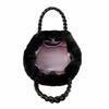 1262 Fluffy Faux Fur Horizontal Small Tote Bag LT Deli Fur Basket A [Rootote] (Black)