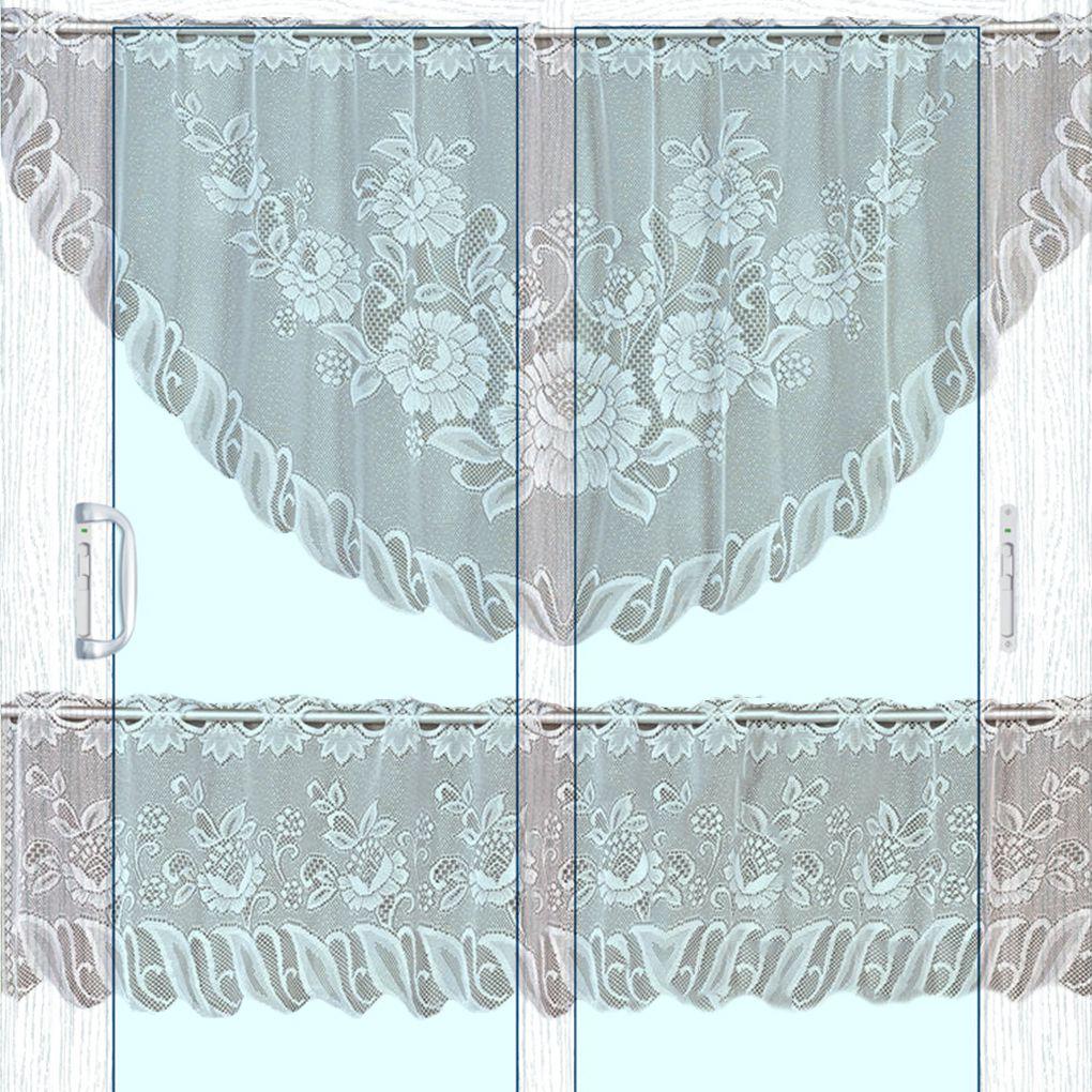 Perdele pentru fereastră din dantelă, 2 bucăți Perdele decorative moderne lavabile pentru interior, sufragerie, bucătărie, cafenea, decorare