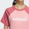 Adidas Originals Retro Sport Camp Comfortable Soft Short Sleeve T-Shirt Women Tops Fluorescent-Pink Wonderful-Red JV9250