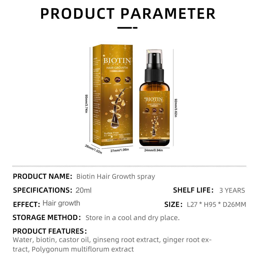 20ml Biotin Hair Growth ,Biotin Thickening Herbal,Biotin Hair Growth Spray For All Hair Type