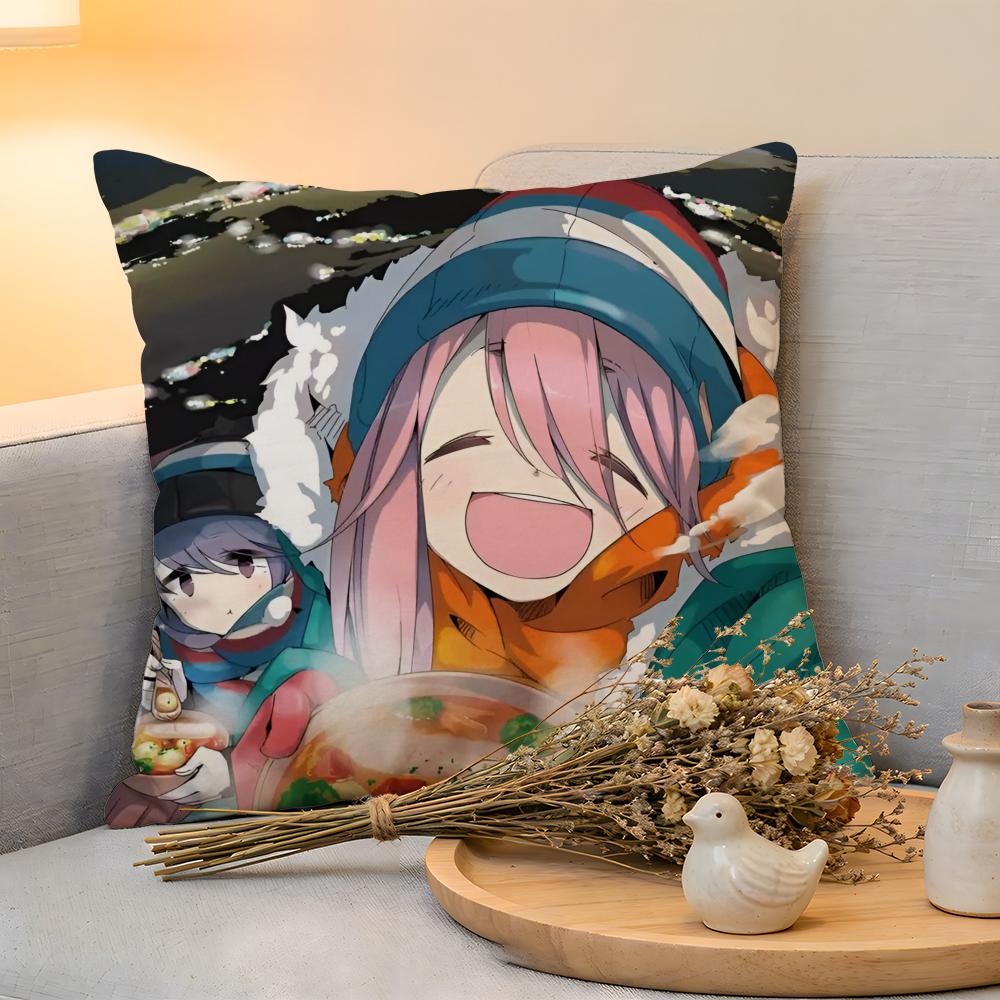 Cushion Cover  Linen  SkinFriendly Soft Decorative Case For Sofa Home Decor Anime Cute LLaidBack Camp Pillow cover