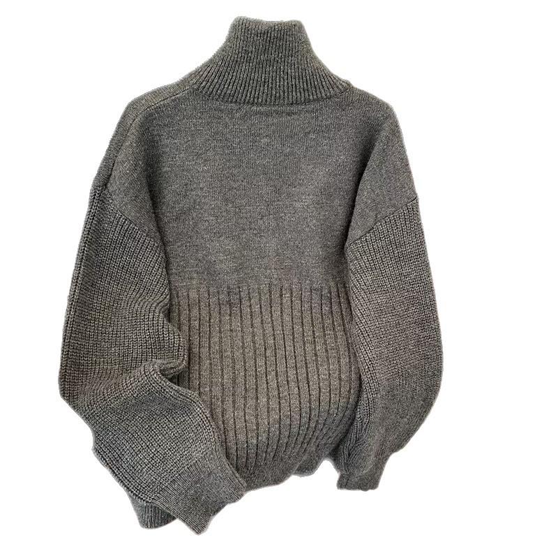 Unisex Herbst-Rollkragenpullover: Stilvolles, locker gestricktes Design für mühelosen Komfort