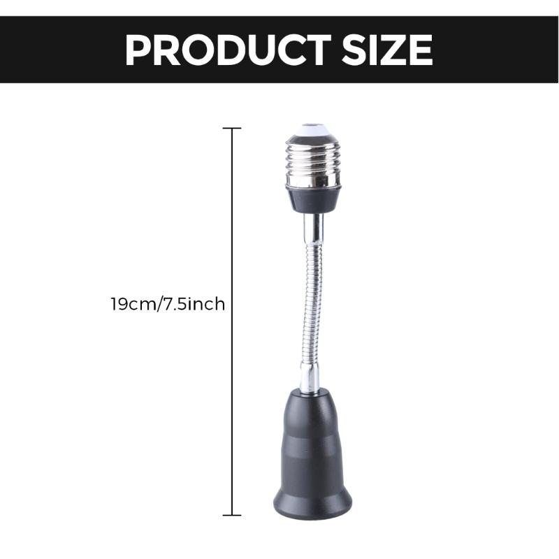 Adjustable E27 to E27 Light Bulb Socket Extender 360 Degree Swivels for Various E27 Lamp, 19cm