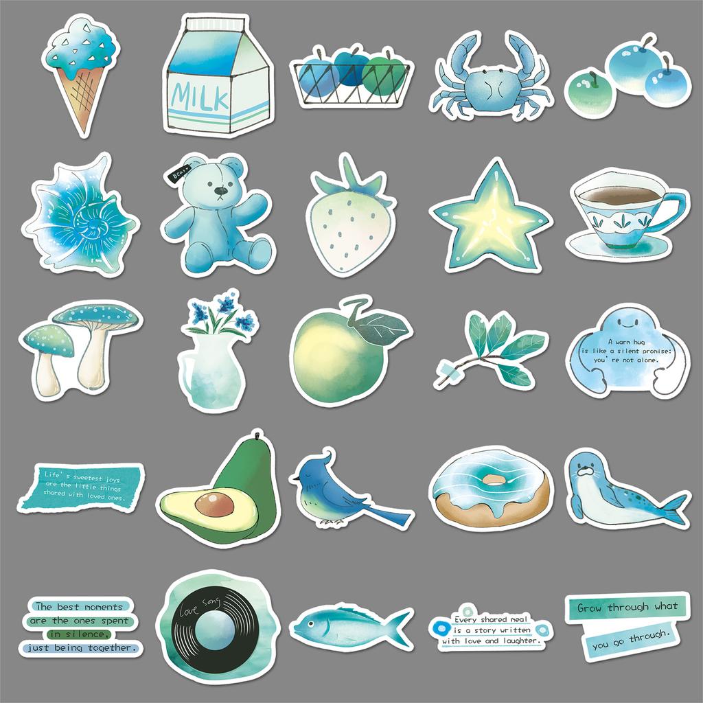 50 Salt-type Graffiti Stickers Personalized Small Fresh Hand-painted Decorative Mobile Phone Water Cup Stickers Waterproof