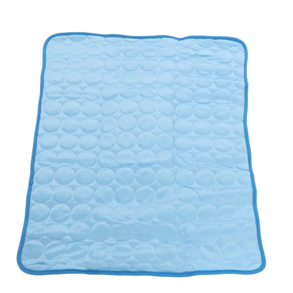 Pet Cooling Mat Breathable Folding Reusable Summer Self Cooling Cushion for Dogs Cats L Blue