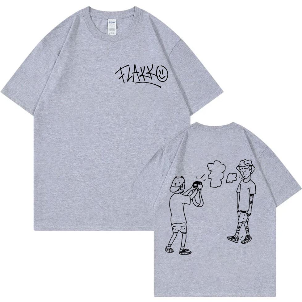 Rapper Rels B Skinny Flakko Print T-shirt Harajuku Hip Hop Pop Music T Shirts Men Women High Quality Fashion Oversized T-shirts