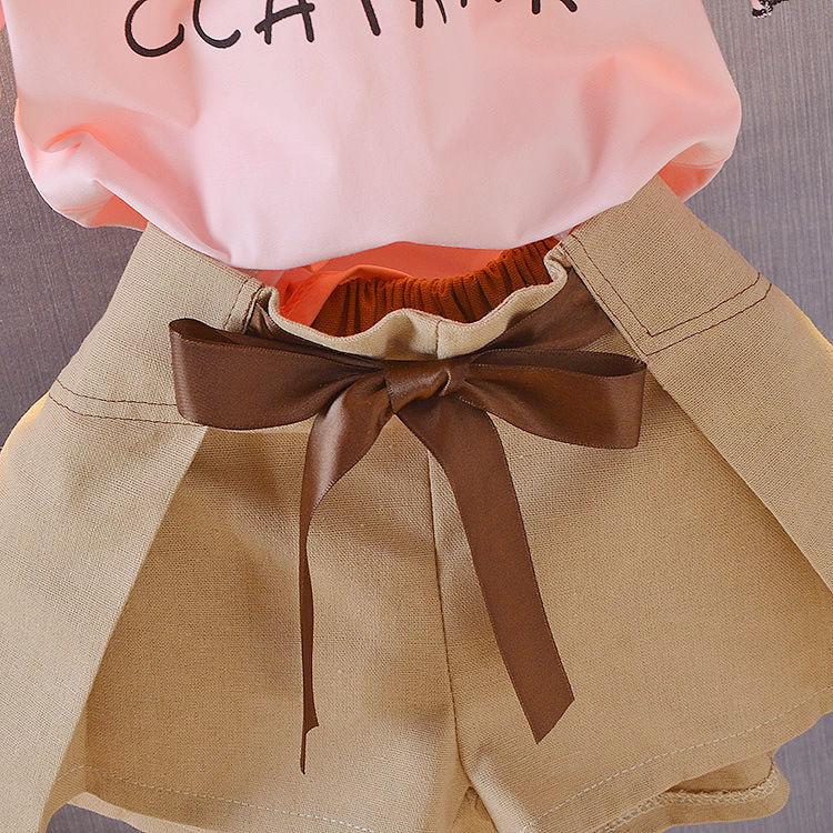 One-year-old Baby Girl Summer Clothes Children's Clothing Female 1-2--3-4 Year Old Short-sleeved Two-piece Baby Suit