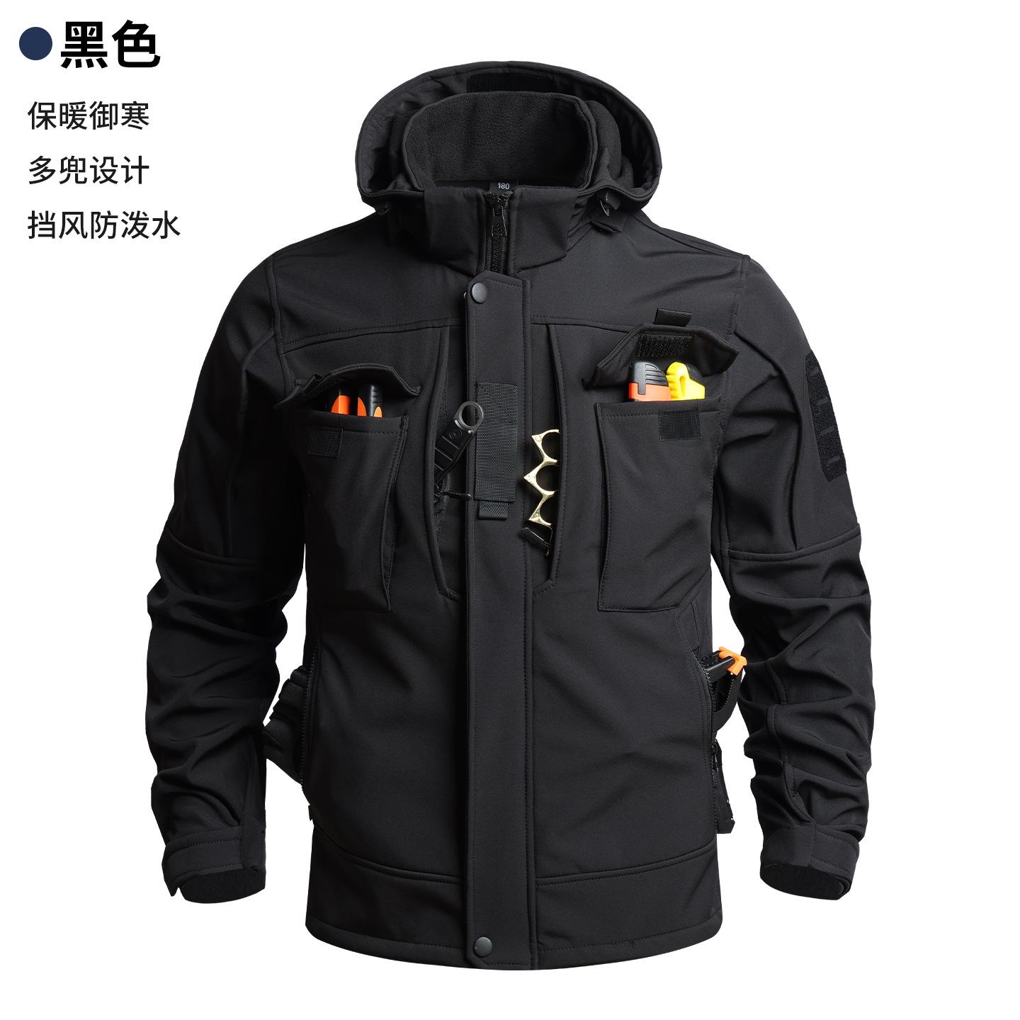 

Camouflage Suit Soft Shell Assault Men s Waterproof Outdoor Velvet Work Clothes Riding Labor Protection To Keep Warm M