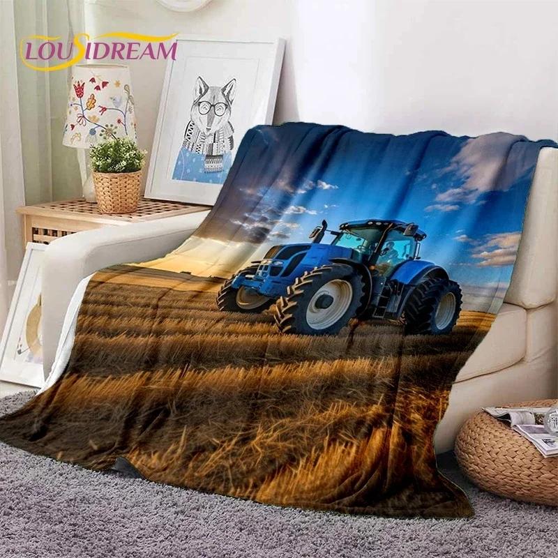 Retro Tractor Car 3D Truck Soft Flannel Blanket for Beds Bedroom Sofa Picnic ,Throw Blanket for Cover Outdoors Leisure Gift