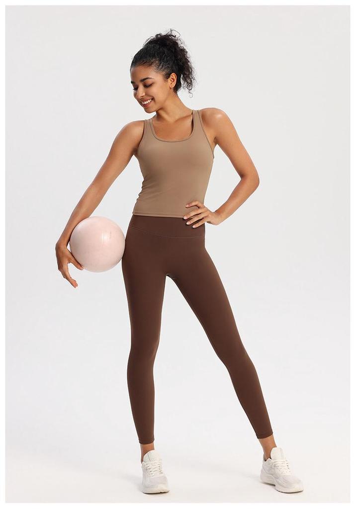 Women's Breathable Push-Up Shaping Sports Vest with Integrated Cups - Elastic Yoga Fitness Top