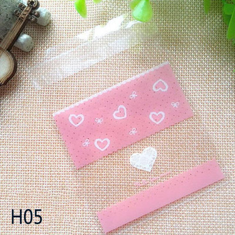 100Pcs/lot Cute Heart Theme Candy Cookie Bags Wedding Birthday Party Candy Buscuit Packaging Bag Christmas Plastic Gift Bags