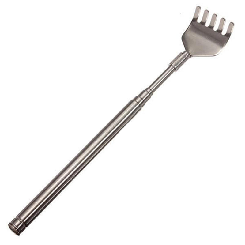 1pcs Stainless Steel Telescopic Back Scratcher Telescopic Pen Clip Portable Back Scratcher Itch Massage Tool