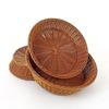 Handmade Woven Rattan Basket Creative Rattan Woven Fruit Basket Supermarket Display Basket Fruit Vegetable Round Storage Basket