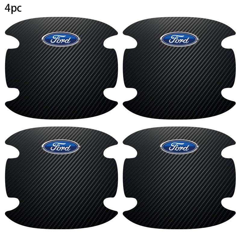4PCS Car Door Handle Bowl Scratch Protector Carbon Fiber Stickers For Ford mk2 mk3 Ranger Mondeo mk4 S-MAX Kuga Mustang Fusion