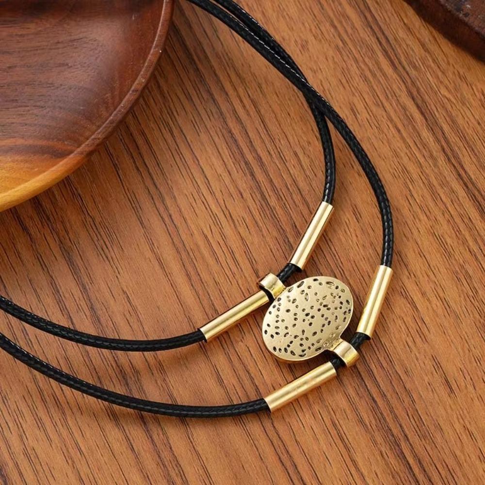 2Pcs/Set Vintage Elliptical Pendant Necklace Large Necklace Chain Choker New Necklace Pendant