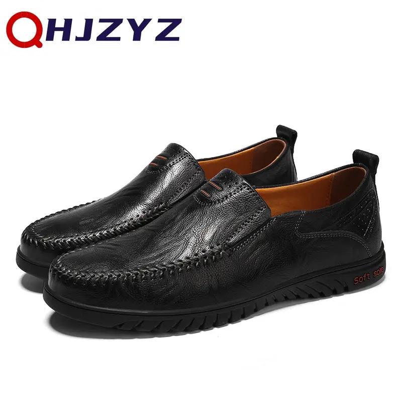 Genuine Leather Formal Lofers For Men Luxury Brand 2024 Slip On Casual Moccasins Italian Male Driving Shoes Chaussure Homme 47