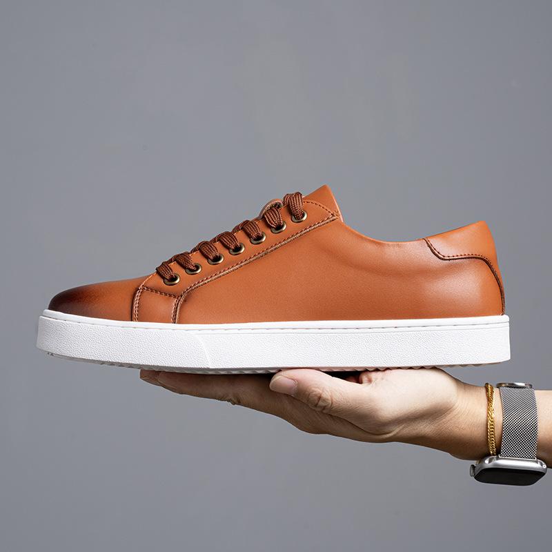 Extra large size men's shoes spring 2025 new trend board shoes British style color polishing casual shoes soft sole white shoes men