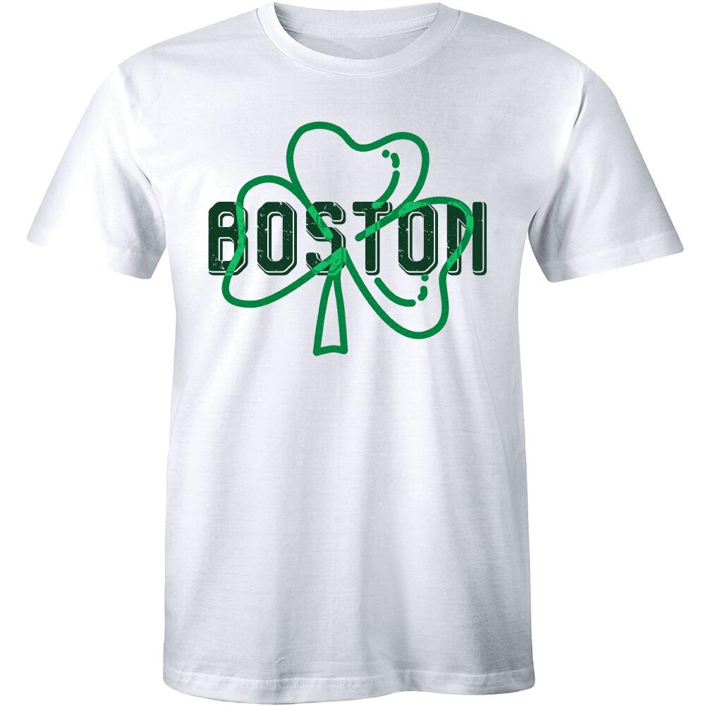 Men s Boston Shamrock Irish Pride Men s T-shirt Clover Leaf Pride City Tee XXXL