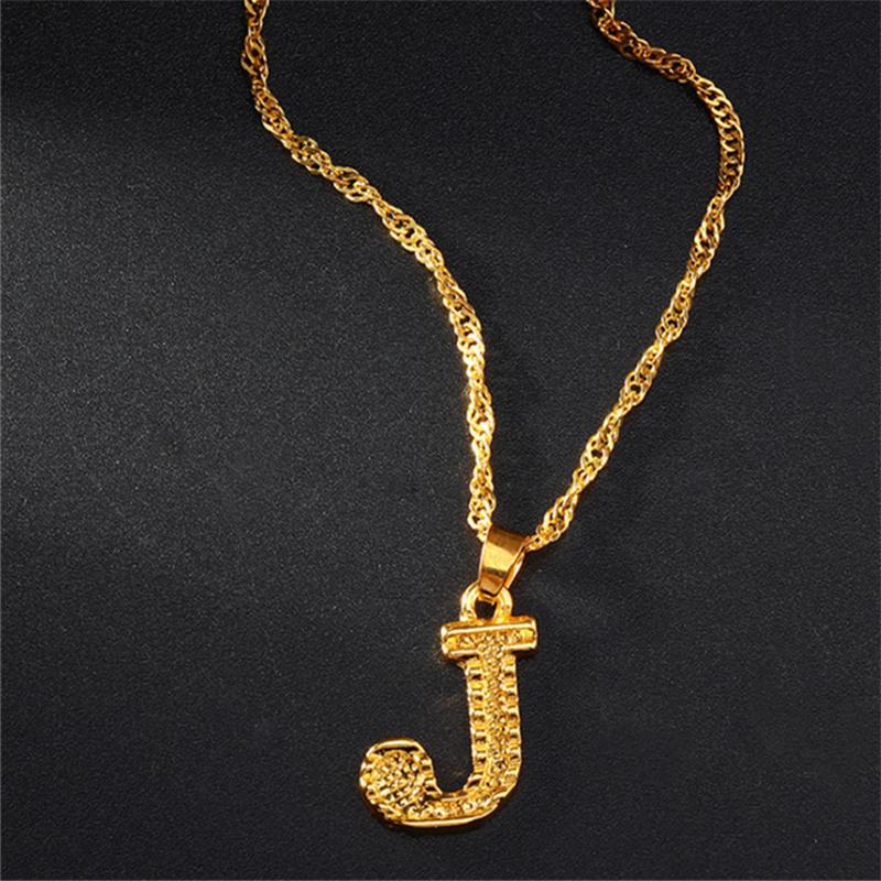 26 Alphabet Gold Plated Pendant Necklace Accessories Initial Necklace For Women Dainty Gold Letter A-Z Pendant