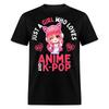 Po prostu Dziewczyna, Która Kocha Anime i K-Pop BTS Urocza koszulka dla Fanów Anime KPOP Koszulka